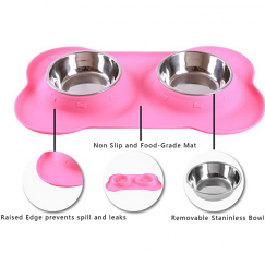 10 Stainless Steel Dog Bowl with Mat