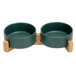 Ceramic Dog and Cat Bowl Set with Wooden Stand Sale with 5 Sets